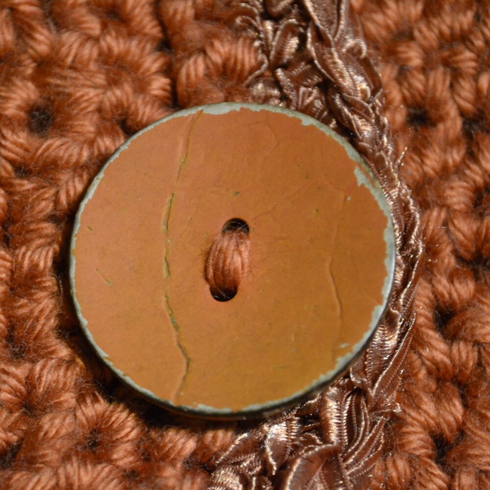 Orange Handmade Heavy Chunky Knit Cardigan Cottage-core Grandmacore Cardigan - Picture 7 of 15